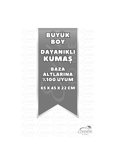 6 Adet Antrasit Çizgili Büyük Boy Baza Altı Ve Çekyat Hurç - 65x45x22 Cm - Hot Power Antrasit