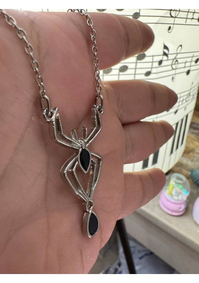 Bloody Spider Siyah Kolye Gotik Ve Cesur Tarzın Sembolü Çok renkli