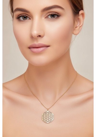 Sacred Bloom Yaşam Çiçeği Sembol Kolye Çok renkli