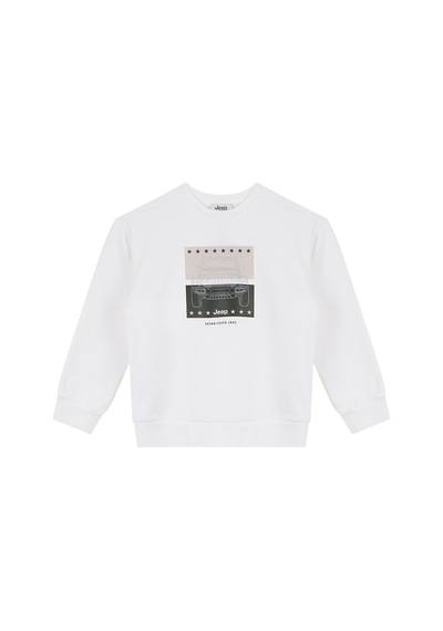 Jeep Beyaz Erkek Çocuk Baskılı Sweatshirt J6wb-swt7728 Ekru