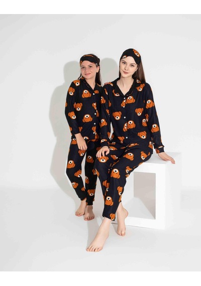 Yeni Sezon Sonbahar/kış Kız Çocuk Ayıcık Desenli Süet Pijama Takımı 2724-1 Siyah Ayıcık Siyah-turuncu Yeni Sezon Sonbahar/kış Kız Çocuk Ayıcık Desenli Süet Pijama Takımı 2724-1 Siyah Ayıcık Siyah-turuncu