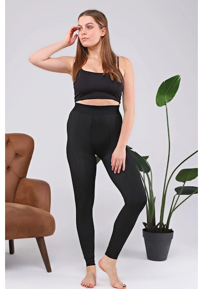 Enenstyle Fashıon Boutıque Siyah Bayan Peluş Tayt Siyah