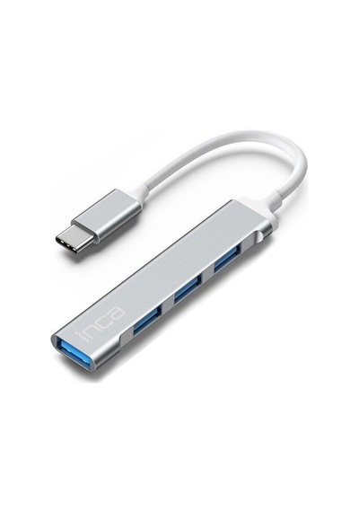 Inca Iusb-04txt Usb-c Hub, 4 Bağlantı Noktalı, 1x Usb 3.0 + 3x Usb 2.0, İnce Alüminyum Kasa Sku: Mır8690010137746