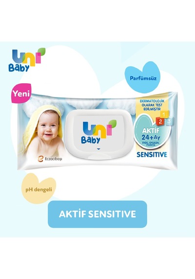 Uni Baby Aktif Sensitive Islak Mendil 24x52 1248 Yaprak