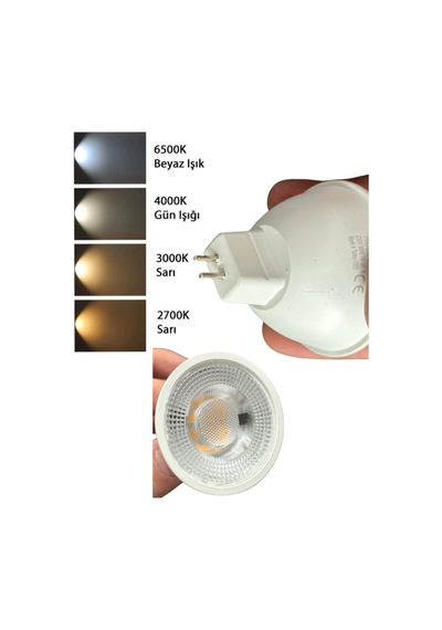 7w 50w Sarı Işık 3000k Mr16 Led Çanak Ampul, 6 Adet Diğer