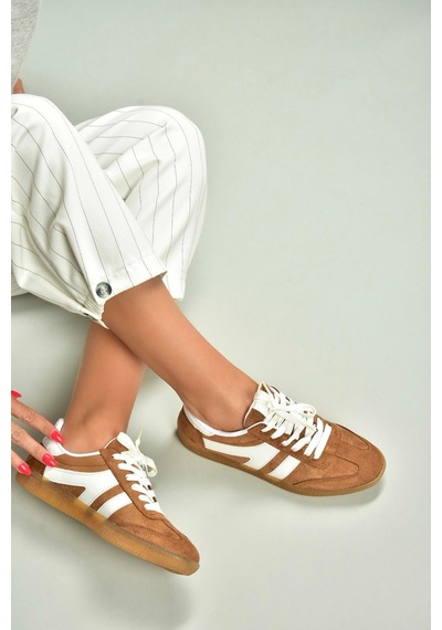 Fox Shoes U652861402 Taba Süet Kadın Spor Ayakkabı Sneakers Taba-süet