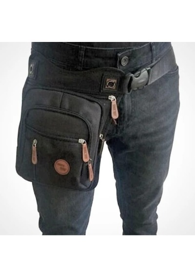 Seventeen YCLSHOP Kanvas Kumaş Çok Gözlü Bel Bacak Omuz Göğüs Motorcu Çanta