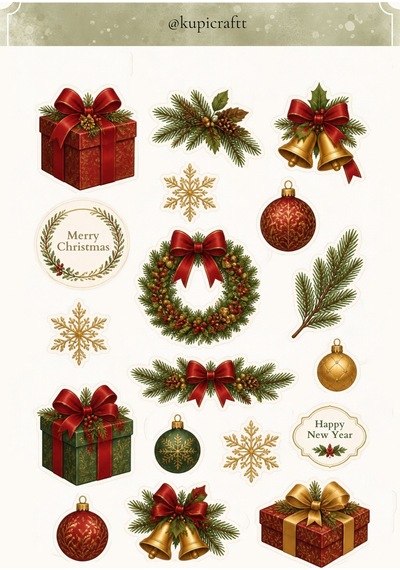 Yılbaşı Temalı Sticker Seti - Newyear - Yılbaşı Sticker Set 0