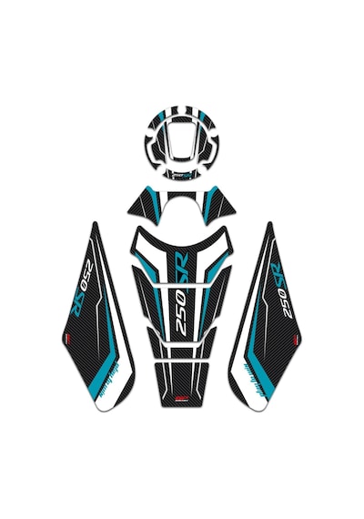 GP Kompozit CF Moto 250SR 2020-2022 Uyumlu Tank Pad Seti Turkuaz