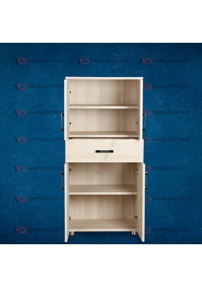 Çok Amaçlı Dolap 130 Cm Hard Parlak Carden Suntalem 4Raf 1Çekmece
