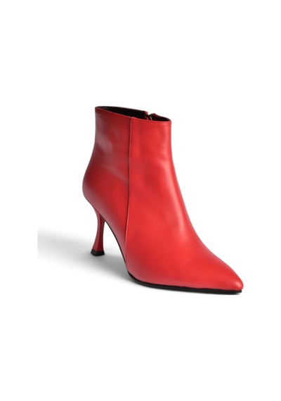 Fox Shoes N282102109 Kırmızı İnce Topuklu Sivri Burun Kadın Bot