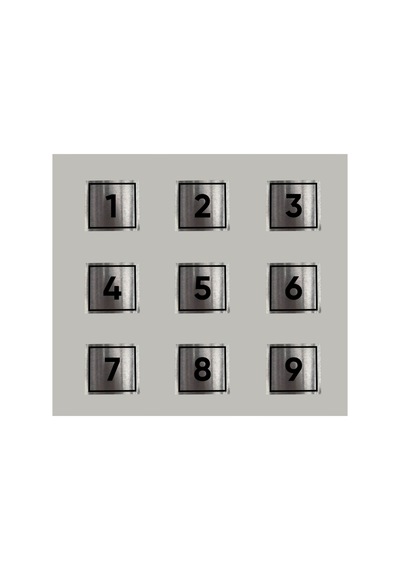 Aluminyum Kapı Numaraları 1-9 Arası Arkası Yapışkanlı 5x5 Cm