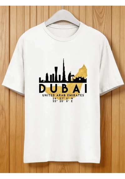 Dubai Skyline T-shirt Göz Alıcı Şehir Temalı Oversize Model Bey