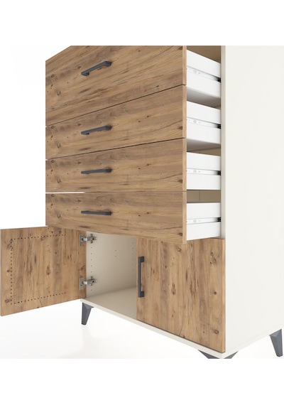 Hyperion Dolap 4 Çekmeceli 2 Kapaklı 88x44x134 Aytaşı-çam Aytaşı