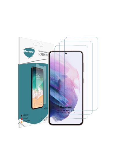 Microsonic Samsung Galaxy Uyumlu S21 Screen Protector Nano Glass Cam Ekran Koruyucu 3 Pack