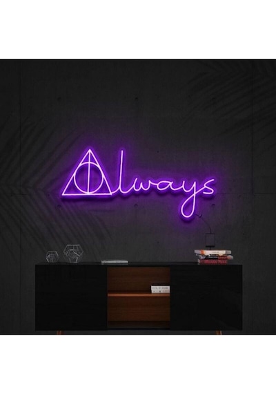 Subliminal Always Yazılı Neon Tabela Mor