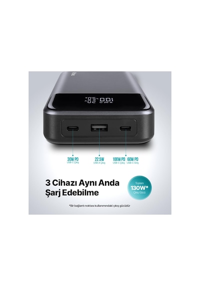 Tr Ttec Recharger Pro Lcd 20.000mah Pd 130w Taşınabilir Hızlı Şarj Aleti/powerbank 2bb218ug