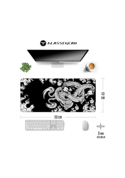 Klasse Pro - Dikişli Kenar 80x40 Cm Oyuncu Gaming Mouse Pad Dragon Knot