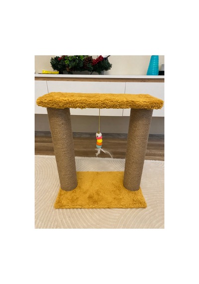 Kedi Tırmalama -kedi Oyun Alanı-peluş Kumaş Kaplı Kedi Yatağı Sarı
