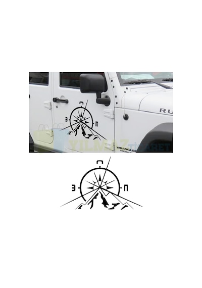 Karavan Çekme Pusula Dağ Off Road Oto Sticker Yapıştırma Etiket