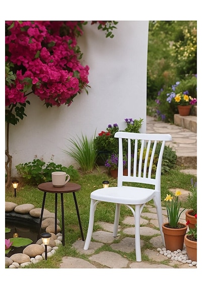 4 Adet Alara Beyaz Mutfak Sandalyesi, Yemek, Bahçe, Kafe, Modern Sandalye