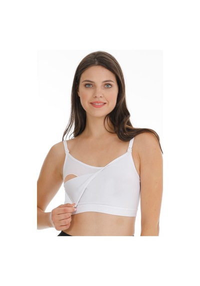 Parlingerie Hamile Emzirme Yarım Atlet Beyaz