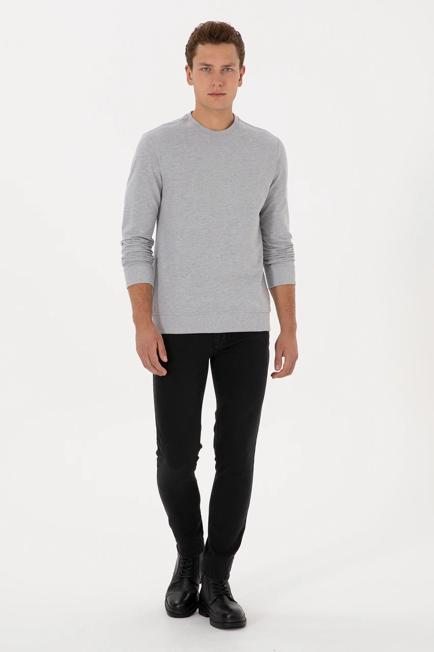 U.S. Polo Assn. Erkek Regular Fit Bisiklet Yaka Gri Melanj İnce Sweatshirt 50324788-VR086 U.S. Polo Assn. Erkek Regular Fit Bisiklet Yaka Gri Melanj İnce Sweatshirt 50324788-VR086