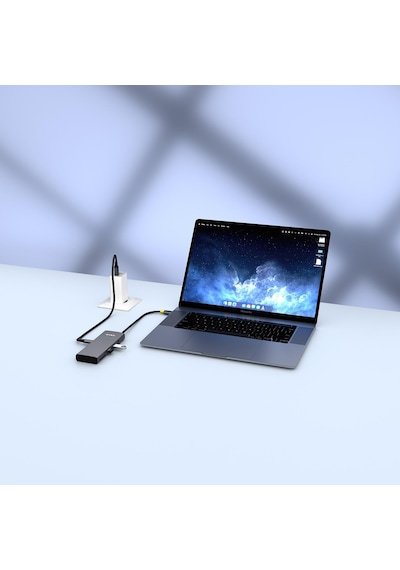 Sw-u708 7 İn 1 Gri Metal 4k 60hz Hdmı 100w Pd, 2xusb 3.2 1xtype-c Data, Sd/tf Type C Hub Adaptör