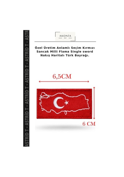 Özel Üretim Anlamlı Seçim Kırmızı Sancak Milli Flama Single Sword Nakış Haritalı Türk Bayrağı. Diğer