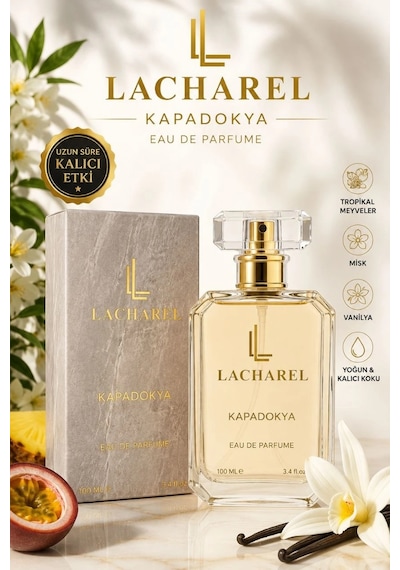 Lacharel Kapadokya Kadın Eau De Parfum 100 Ml Tropikal Meyveli Misk Vanilyalı Parfüm Ferah