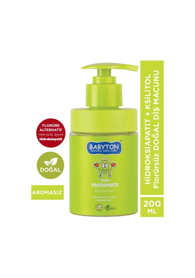 Doğal Aromasız Hydroxyapatite+xylitol Florürsüz Diş Macunu Pompalı 200 Ml Temel Bakım