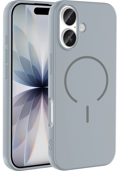 Apple Uyumlu iPhone 17 Kılıf Magsafe Özellikli Premium Silikon Kapak Ryc/meta Titan Gri