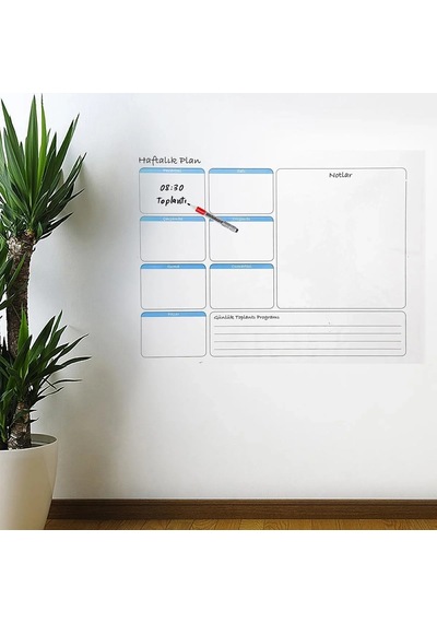 Düzenli Haftalık Planlayıcı Manyetik Duvar Takvimi 70 Cm X 56 Cm Çok Renkli