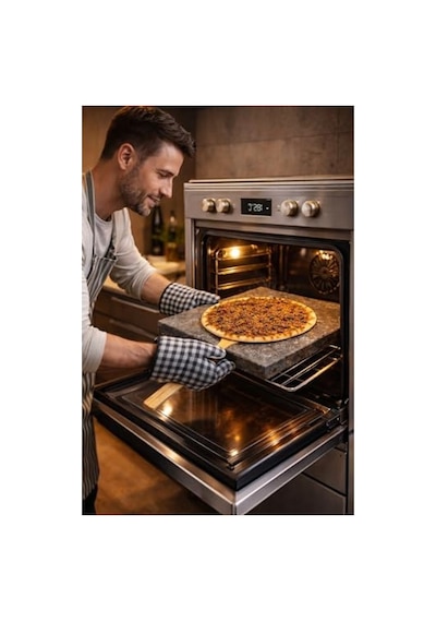 Doğal Bazalt Pizza Taşı, 30x40x2 Cm, Mangal İçin Uygun