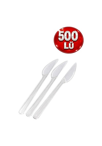 Plastik Bıçak Lüks Şeffaf 500lü