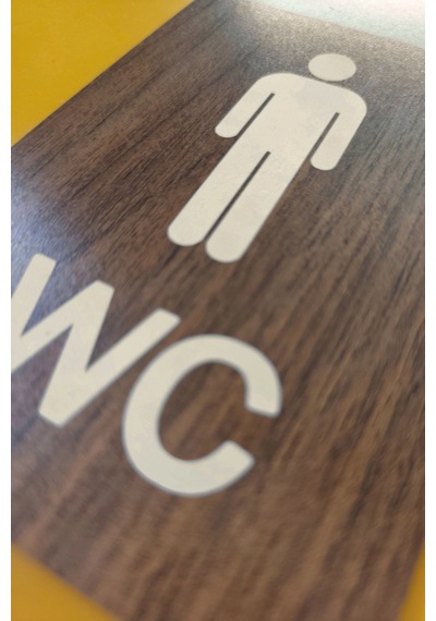 Kadın-erkek Wc Yönlendirme Levhası- İkili Set - Ceviz