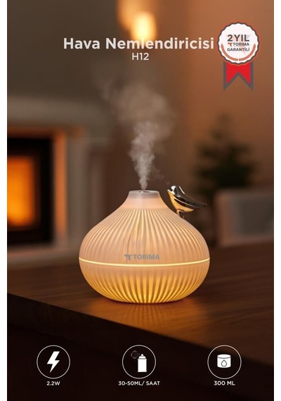 Premium Hava Nemlendiricisi Buhar Makinesi H12 Beyaz Masaüstü Hediyelik Pratik