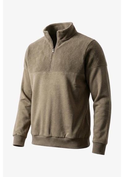Manta 1/2 Zip Erkek Sweatshirt-31749 Kahve