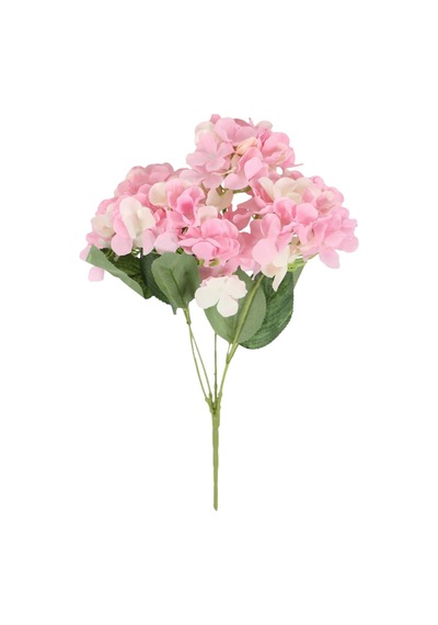 Yapay 7 Dallı Ortanca Demeti 35 Cm Pembe Yeşil