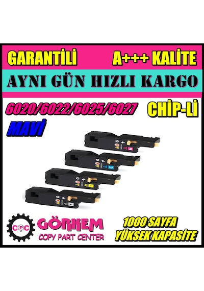 Xerox Workcentre 6025 Uyumlu Toner Mavi