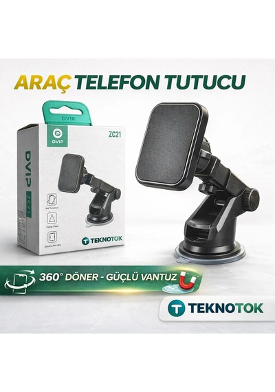 Erdo Ticaret Zc21 Araç Telefon Tutucu 360 Döner Güçlü Vantuzlu Telefon Standı Erdotıca Standart
