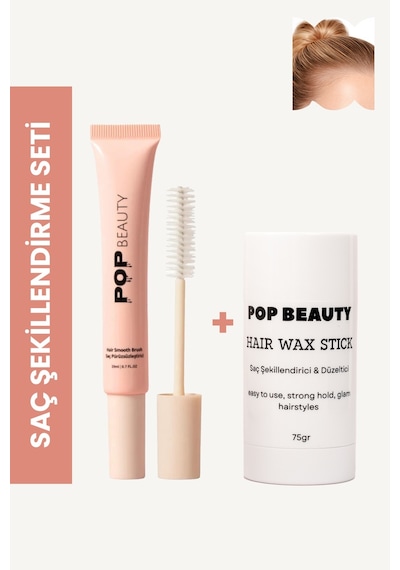 Pop Beauty Saç Sabitleyici & Şekillendirici Wax + Fırça Seti