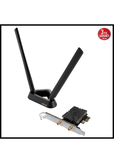 Asus Pce-be92bt, Wıfı7, Be9400, 5764-2882-688mbps, 6ghz-5ghz- 2.4ghz, Bluetooth 5.4, Pcıe Ağ Adaptör