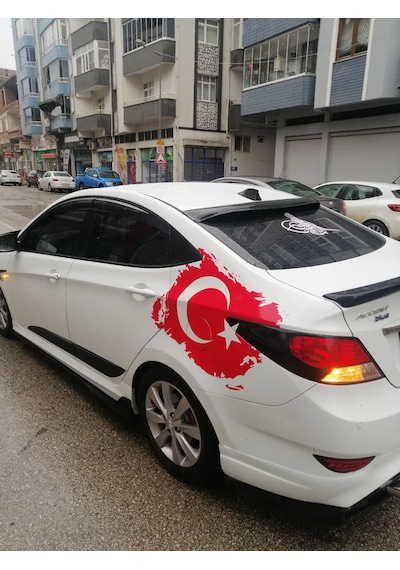 Ay Yıldız Sticker Türk Bayrağı Sticker Araba Sticker Kırmızı Kırmızı