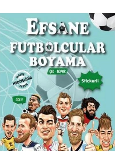 Efsane Futbolcular Boyama Kitabı Stickerlı-maskeli - Messi Ronaldo Neymar Mbappe + Telefon Standı