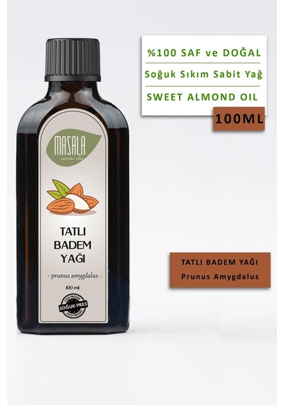 Masala Tatlı Badem Yağı 100 ML  Soğuk Pres (Sweet Almond Carrier Oil)