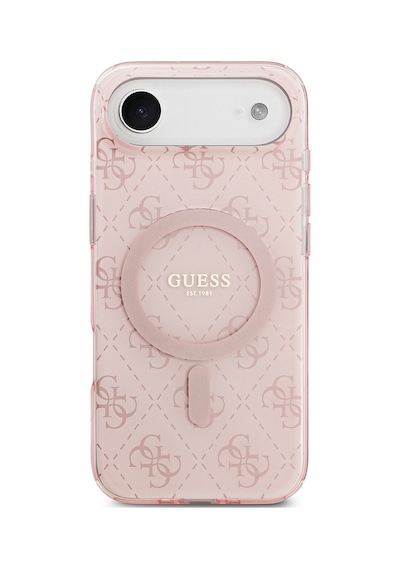 Apple Uyumlu iPhone 17 Air Kılıf Guess Lisanslı M-safeli Iml Baskılı Klasik Logolu 4g Desenli Kapak Pembe Pembe