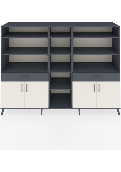 Hyperion Dolap 12 Raflı 2 Çekmeceli 4 Kapaklı 220x44x163 Antrasit Antrasit-aytaşı/antrasit Hyperion Dolap 12 Raflı 2 Çekmeceli 4 Kapaklı 220x44x163 Antrasit Antrasit-aytaşı/antrasit
