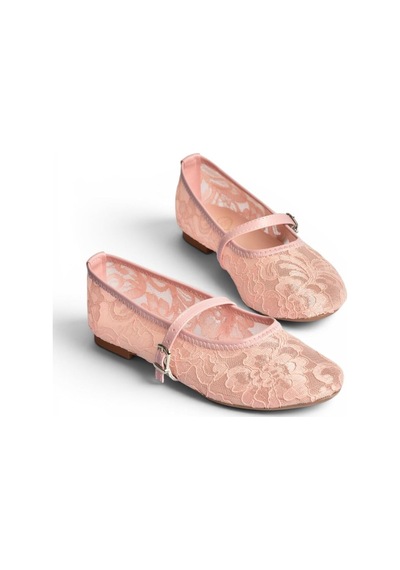 Fox Shoes Y726864006 Pembe Dantelli Kadın Babet