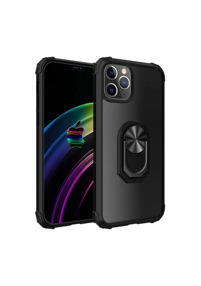 Apple Uyumlu iPhone 12 Pro Max Kılıf Şeffaf Sararmaz Yüzüklü Mola Kapak